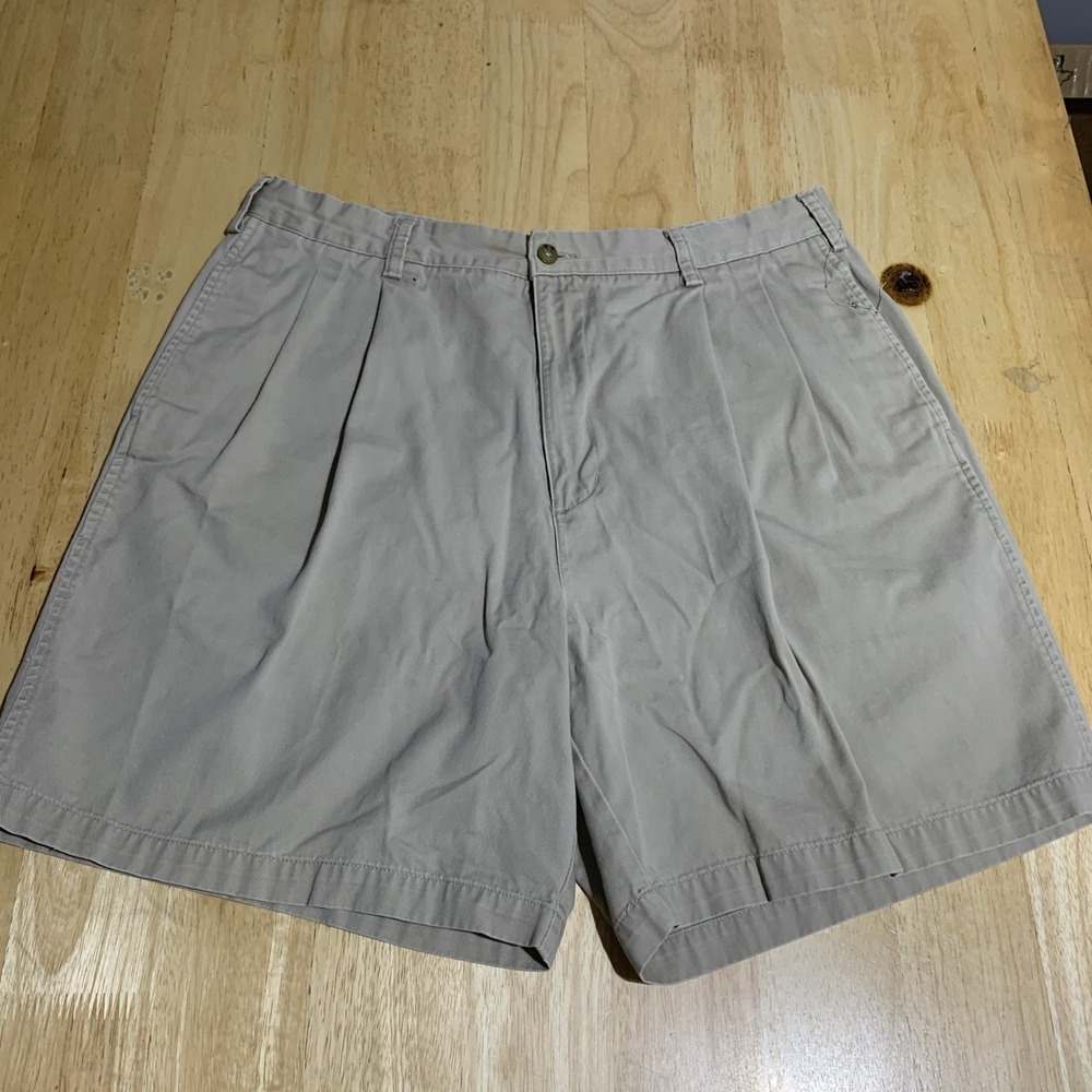 Vintage Chaps By Ralph Lauren Mens Size 38 Khaki Brown Chino Shorts 90s EUC